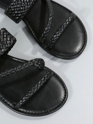 Braided detail slide sandals