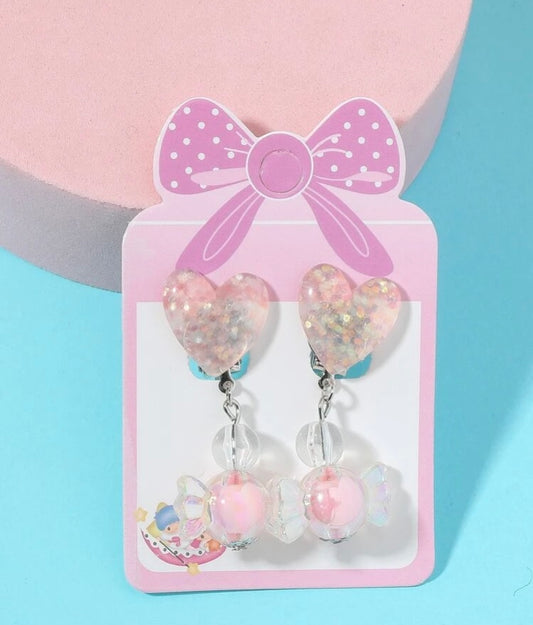 Girls heart decor ear cuff