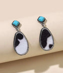 Black and white waterdrop earrings