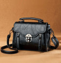 Black vintage design push lock square bag