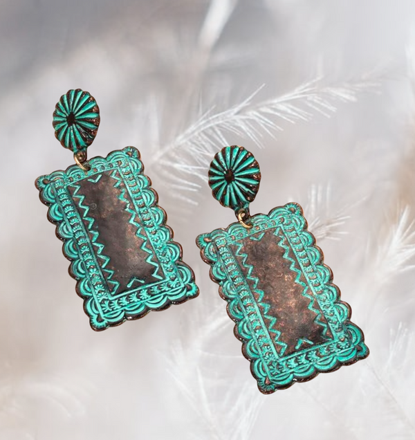 Southwestern inspired geo drop earrings