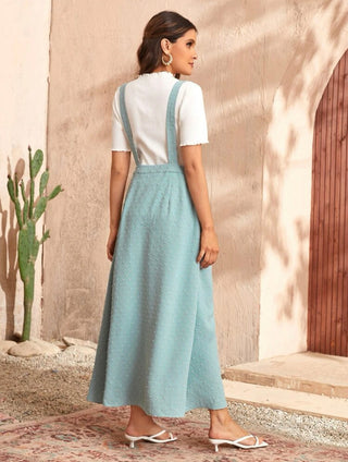 Maternity Swiss dot double breasted pinafore skirt/dress