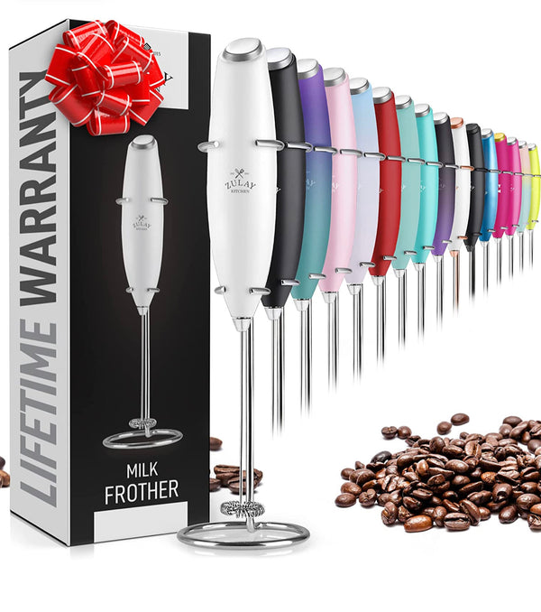 Zulay Original Milk Frother Handheld Foam Maker for Lattes
