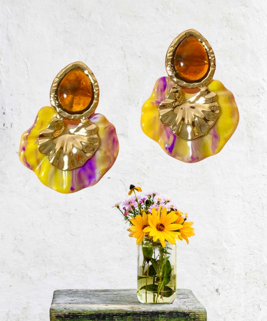 Colorful geometric drop earrings