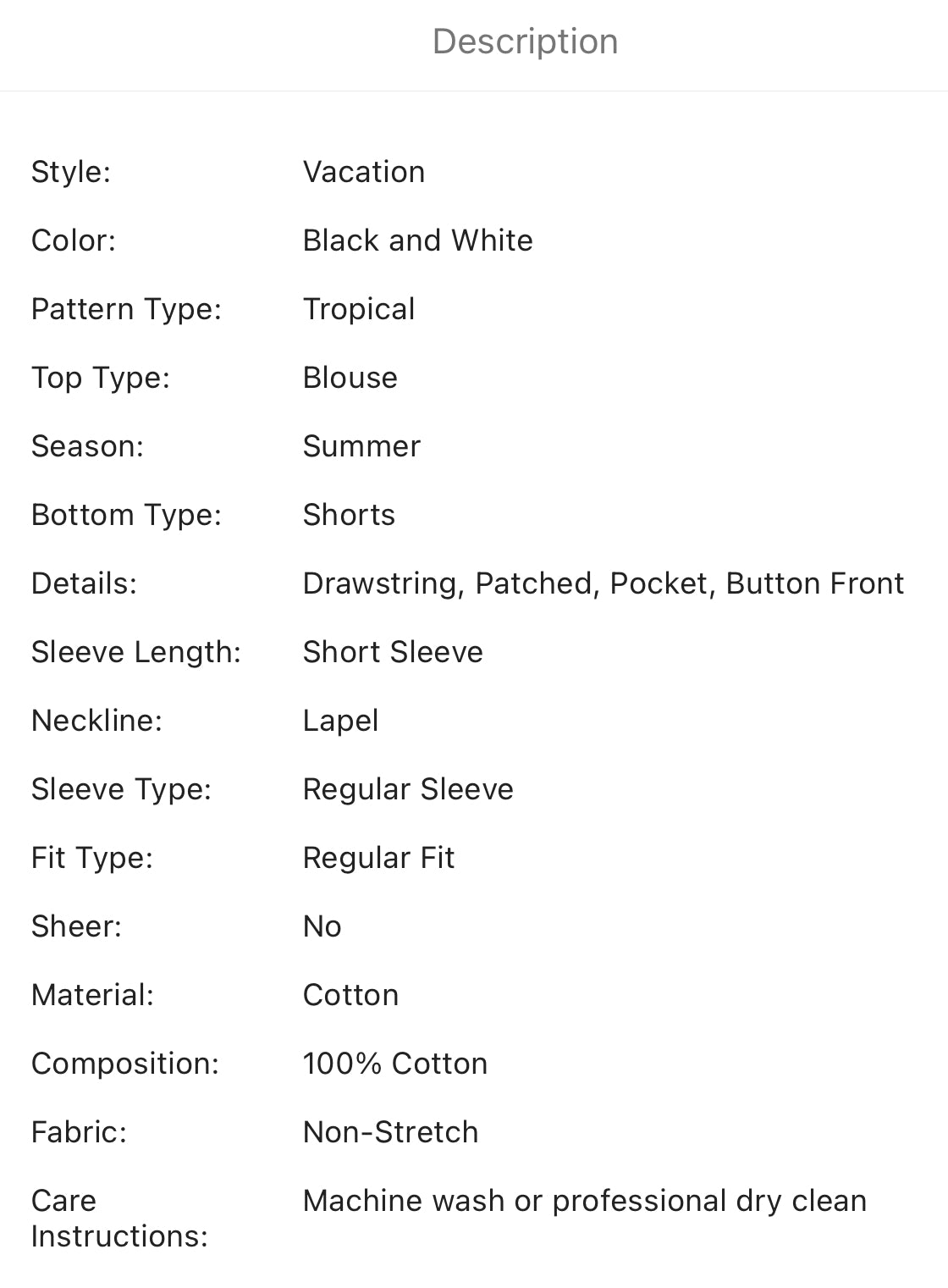 Men’s notch collar tropical print shirt and drawstring waist patched detail shorts set