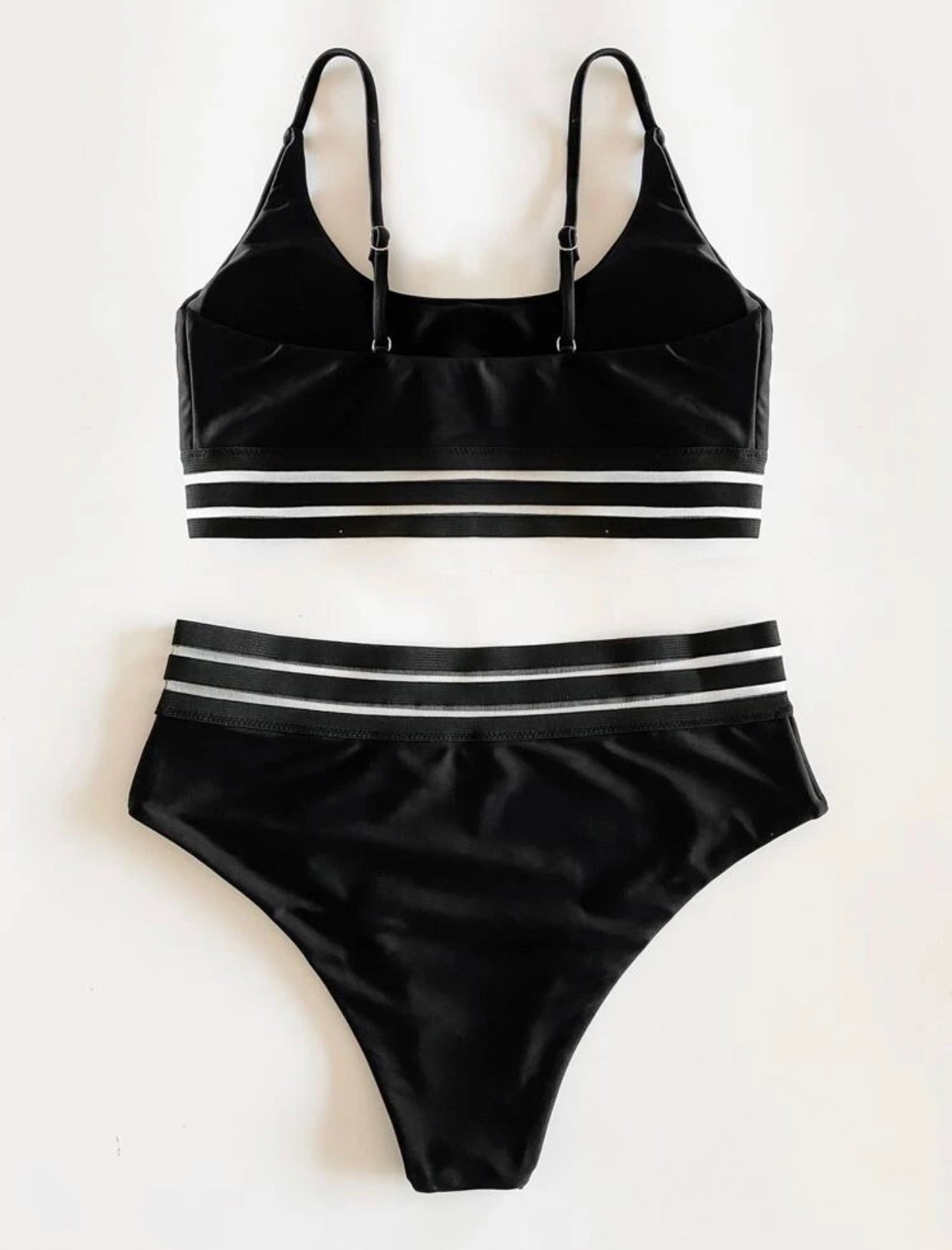 Contrast mesh high waisted two piece swimsuit - Christina’s unique boutique LLC