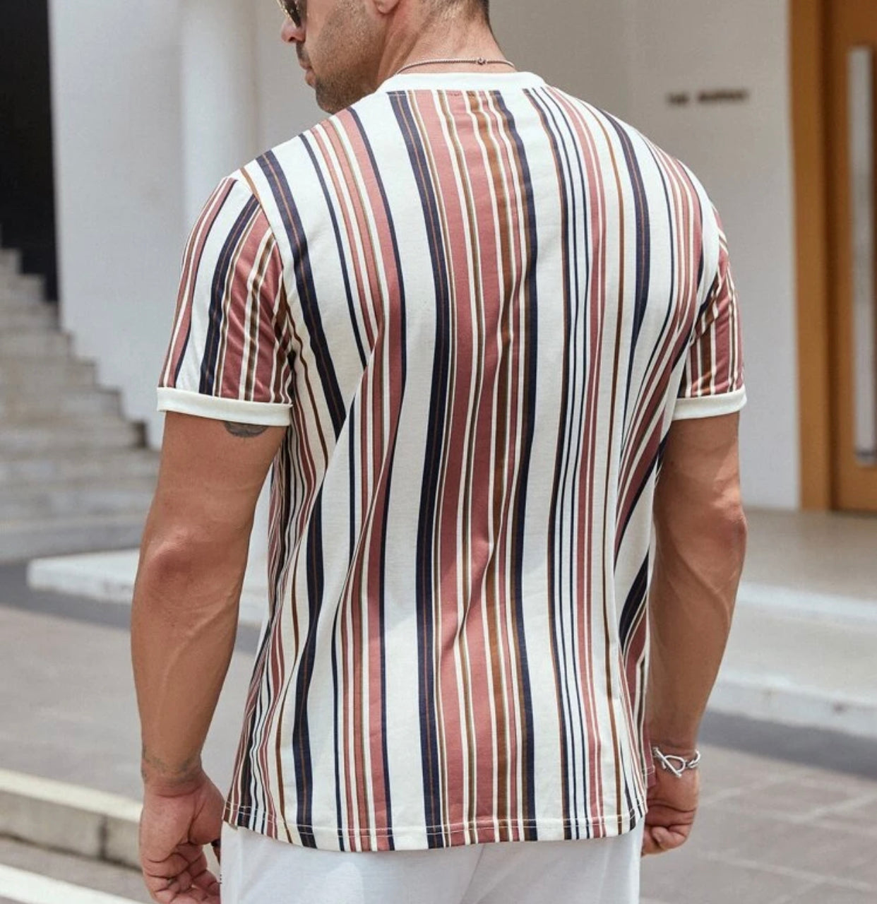 Men’s block stripe tee