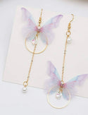 Butterfly charm drop earrings