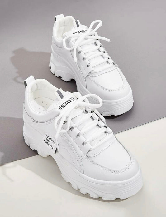 Lace up front chunky sneakers