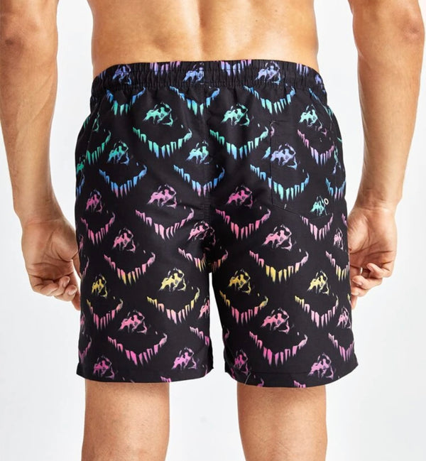 Men’s all over print drawstring waist swim trunks