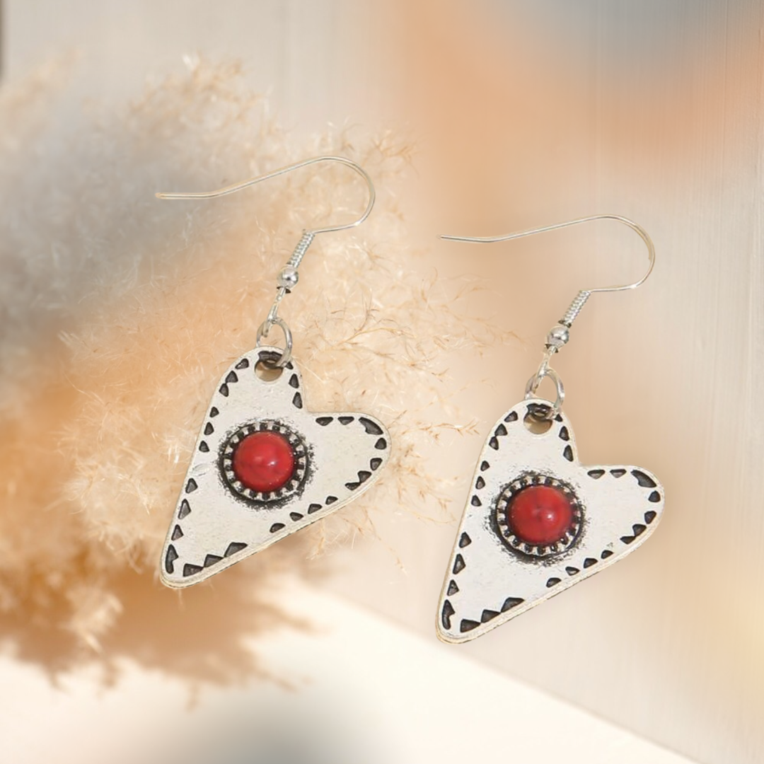 Heart drop earrings