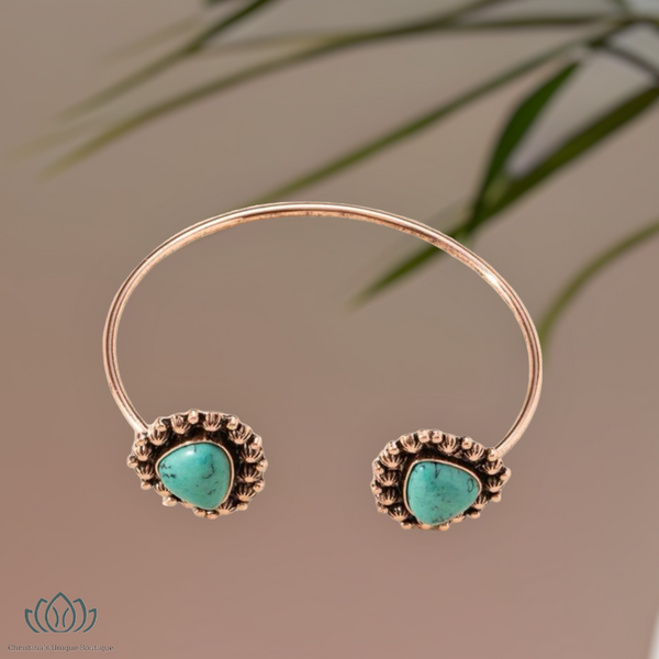 Turquoise decor cuff bangle