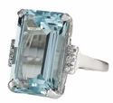 Vintage Women 925 Sterling Silver Aquamarine Gemstone Ring - Christina’s unique boutique LLC