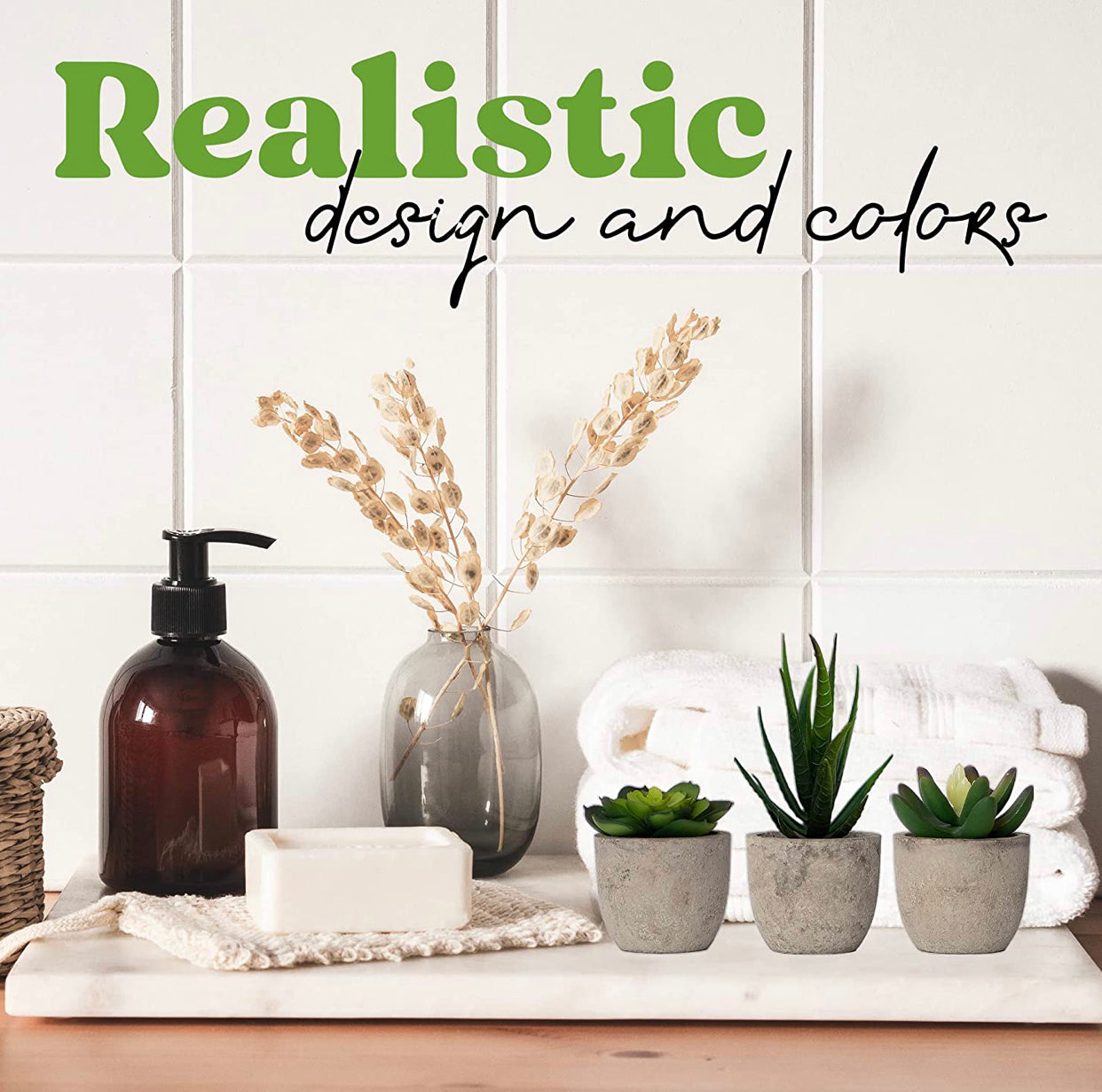 Set of 3 Artificial Succulents Plants