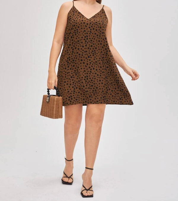 Curve and plus all over Dalmatian print slip dress - Christina’s unique boutique LLC