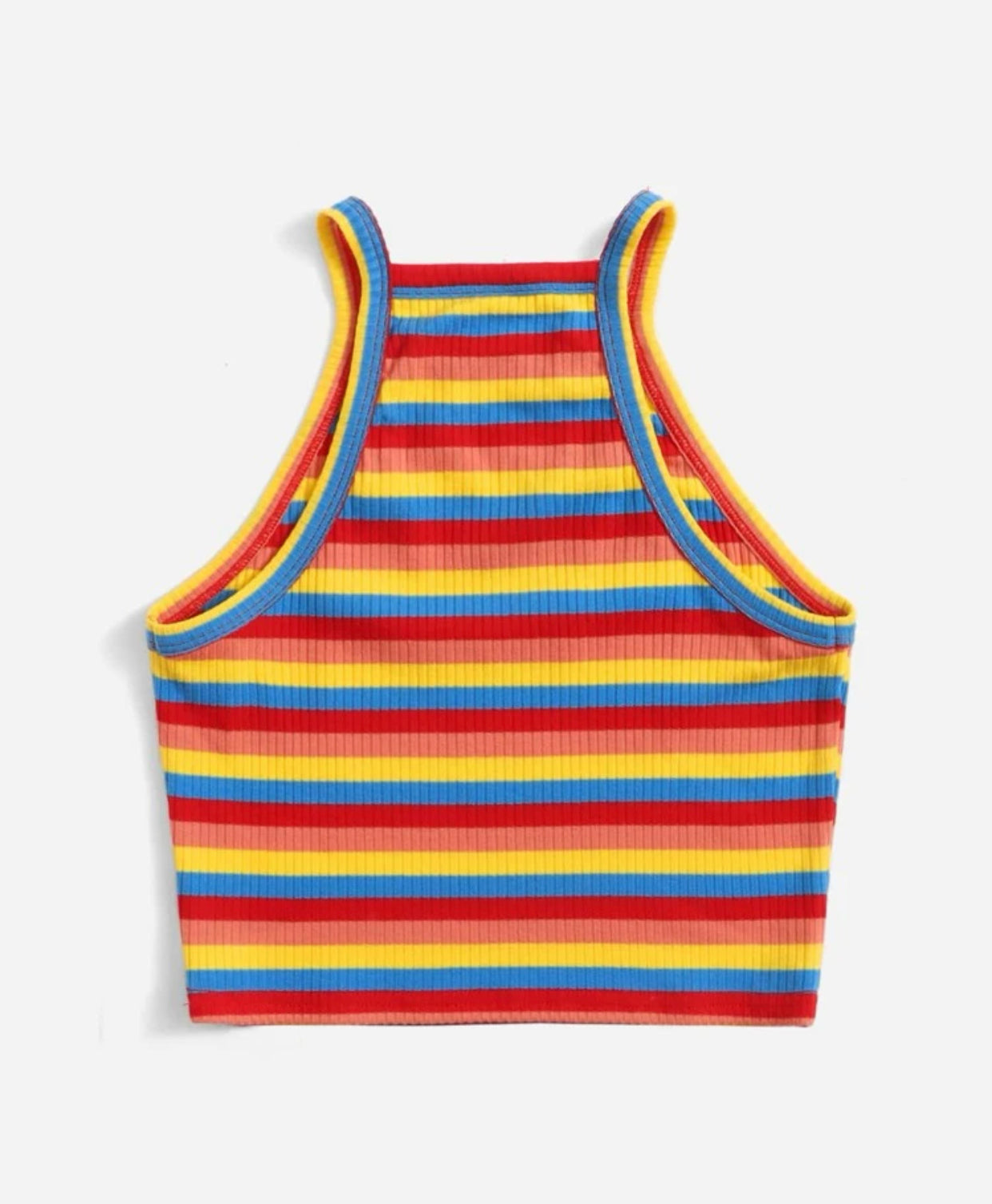 Teen girls block striped halter top