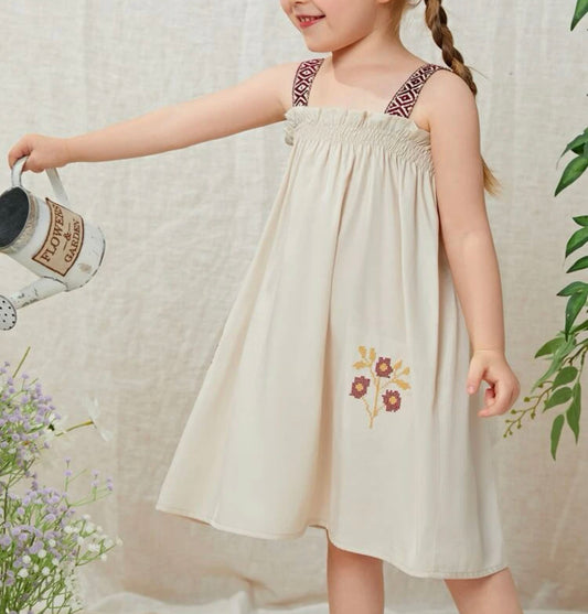 Toddler Girls Confetti Heart Print Flutter Sleeve Tie Side Ruffle Hem Dress