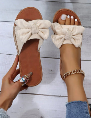 Bow Decor Slide Sandals
