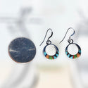 Hoop Earrings Cased in Sterling Silver w/ Synthetic TURQUOISE, Lapiz & Onyx w/ Orange Shell & Sugilite GIFT BOXED