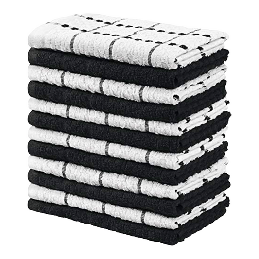 Kitchen Towels, 15 x 25 Inches, 100% Ring Spun Cotton. (12 pack)