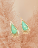 Light green decor water drop style dangle earrings