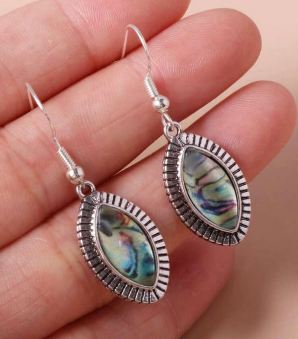 Labradorite and rainbow moonstone silver dangle earrings - Christina’s unique boutique LLC