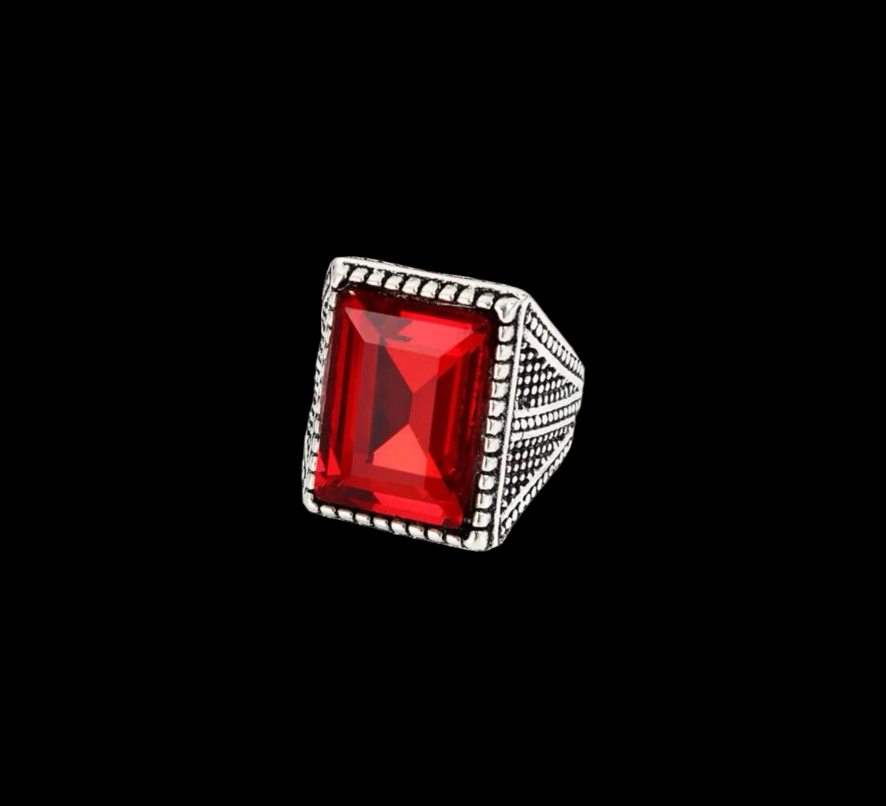 Red rhinestone decor ring. Size 9.