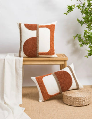 Color block tufted cushion cover without filler
