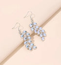 Gemstone decor leaf drop earrings