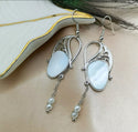 Creative white swan decor dangle earrings