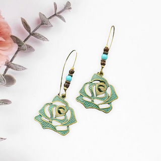 Flower charm earrings