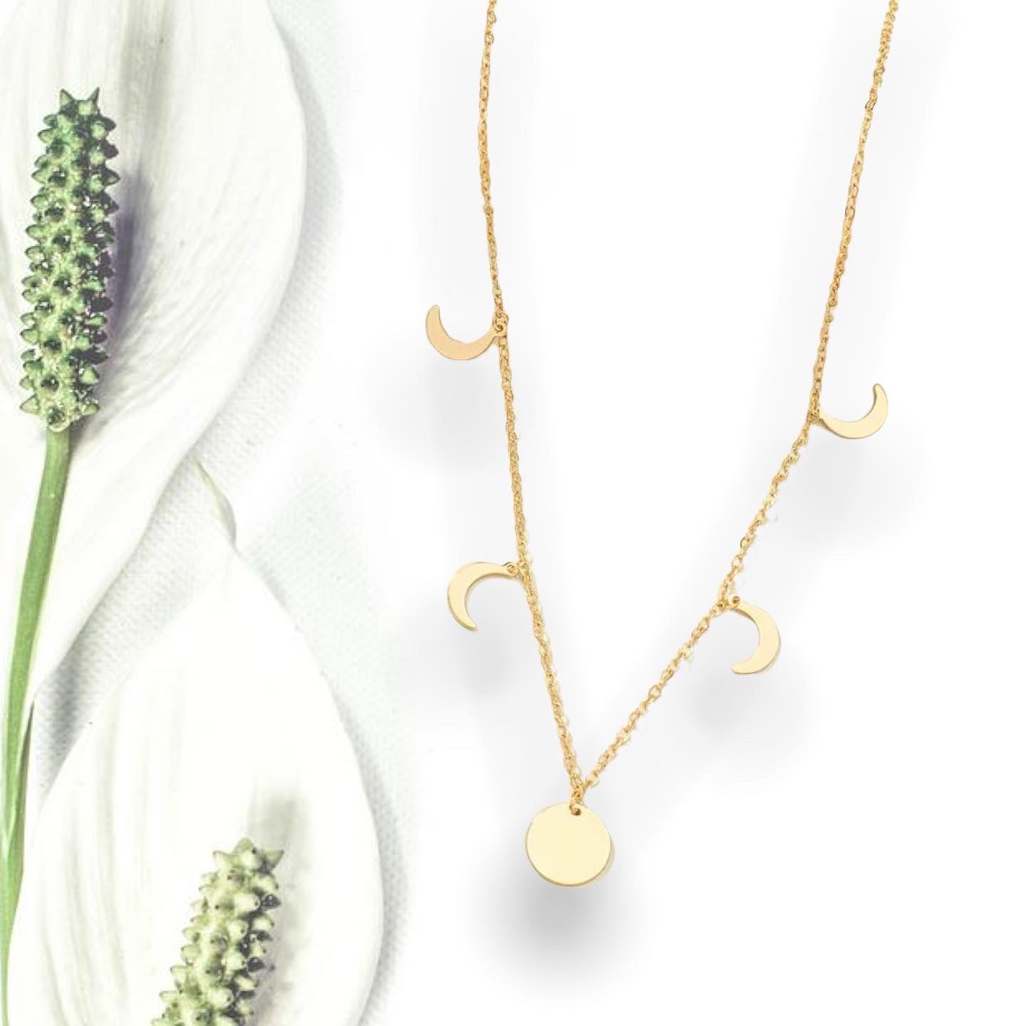 Crescent moon charm necklace