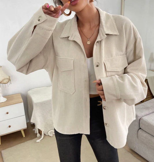 Flap pocket button front coat