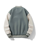 Men’s two tone striped trim zipper bomber jacket