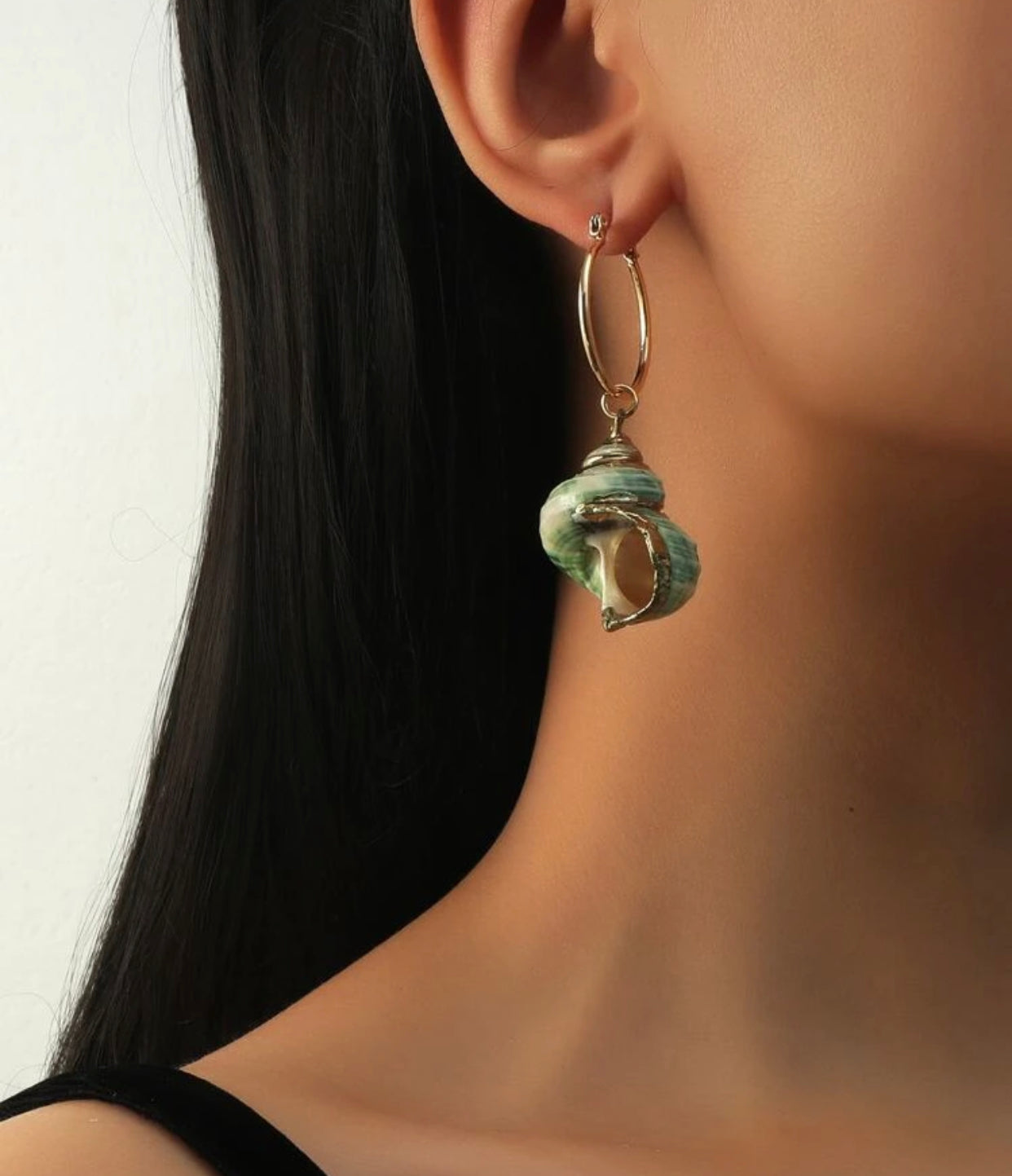 Conch decor drop earrings