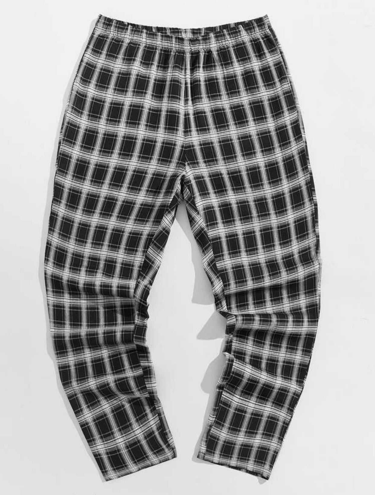 Men’s extended size plaid lounge pants