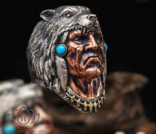 Men’s Indian chief statement ring. - Christina’s unique boutique LLC