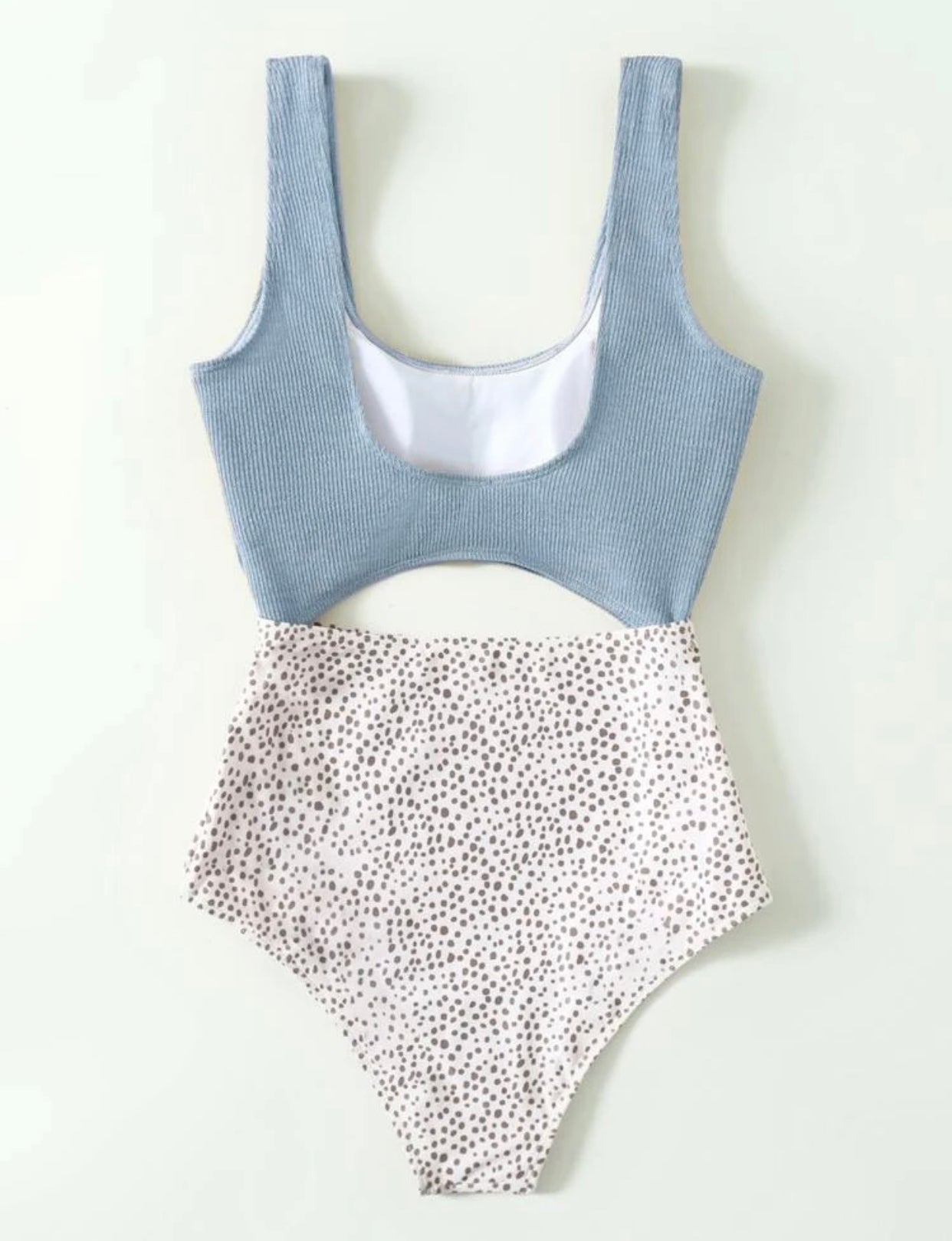 Light blue Dalmatian cut out one piece swimsuit - Christina’s unique boutique LLC