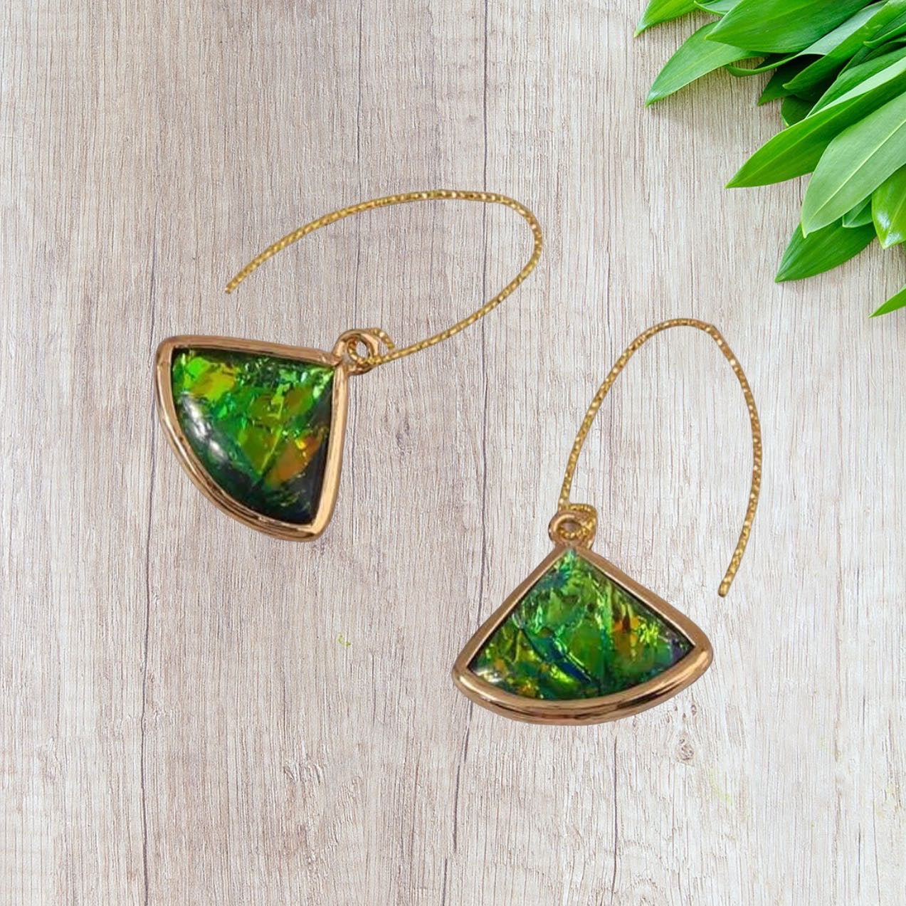 Gemstone decor drop earrings