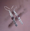 Beautiful European vintage inspired red garnet dangle earrings