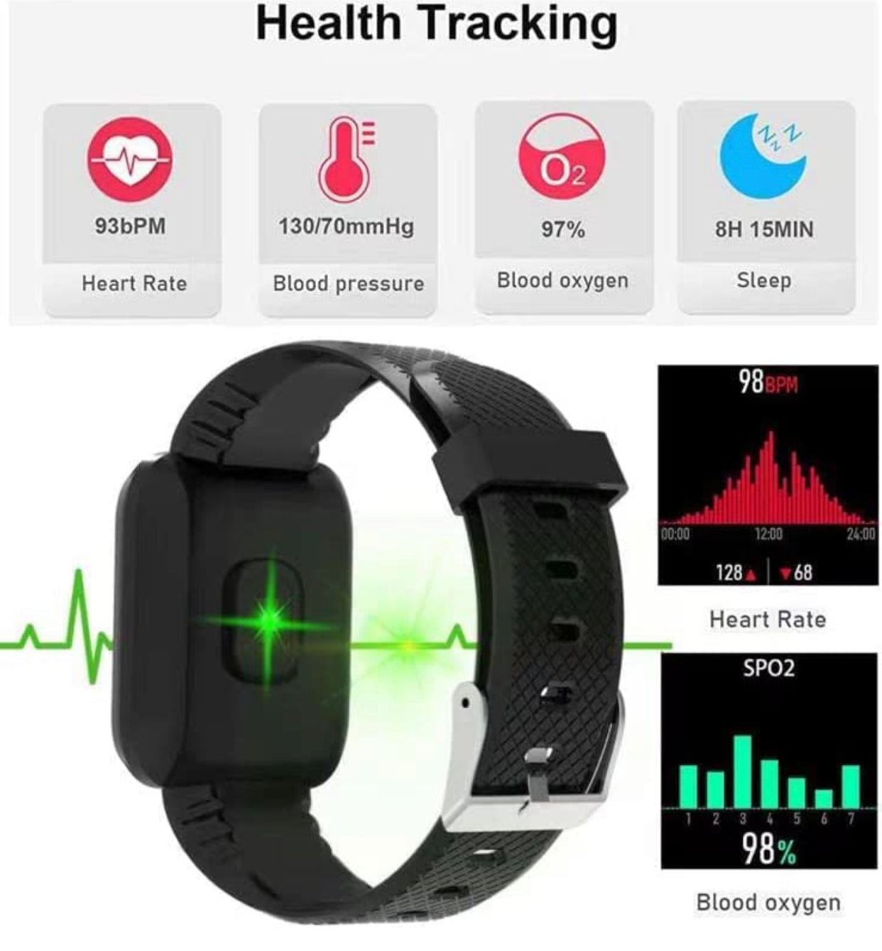 Fitness Tracker Smart Watch for Android iOS Phones,Smart-Watches Fit Watch for Man Women, 1.3”