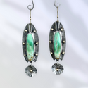 Gorgeous two tone abstract decor dangle earrings