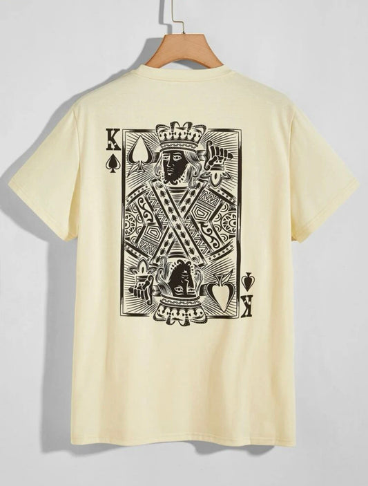 Men’s poker print crew neck tee