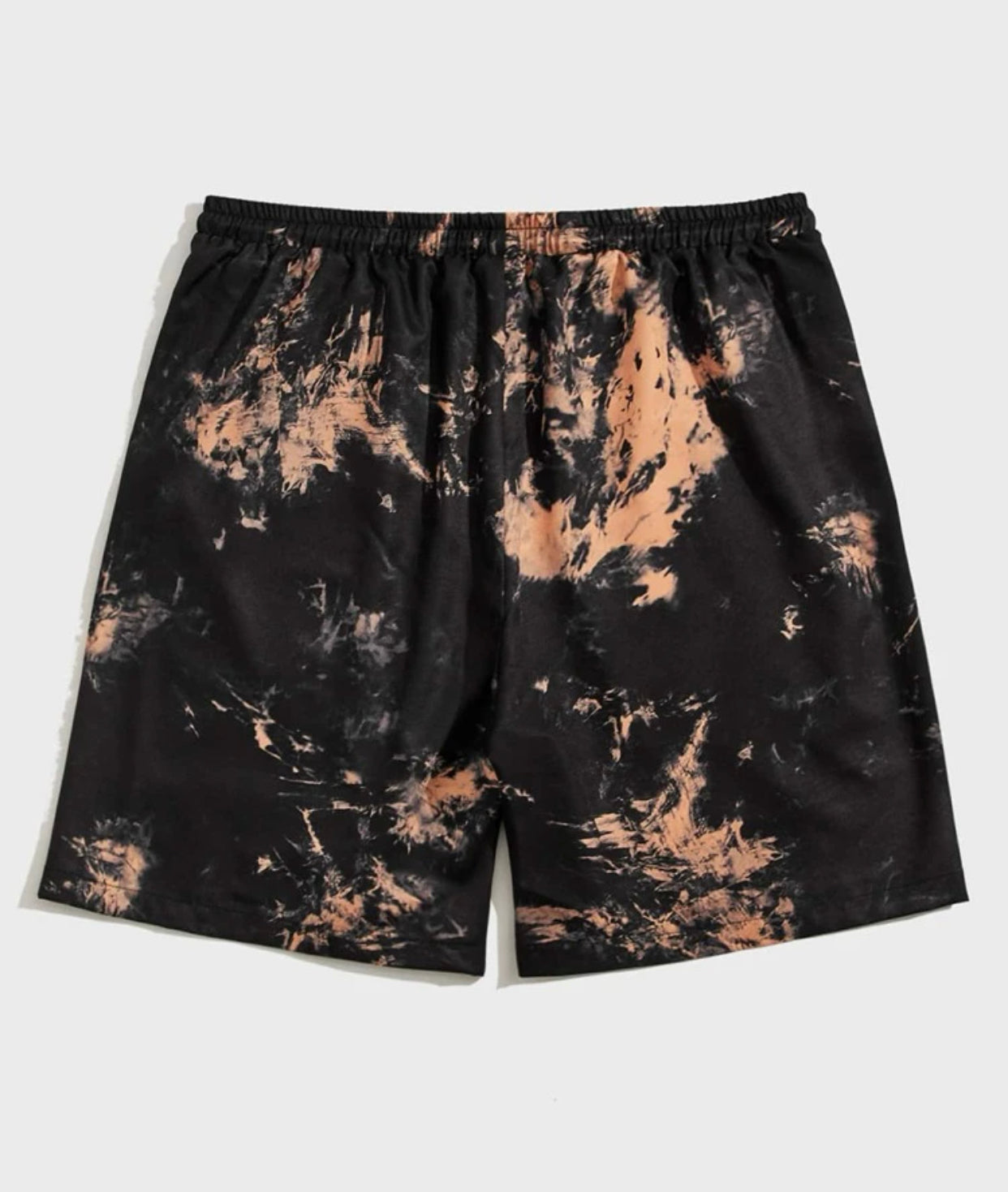 Guys tie dye letter patch drawstring shorts