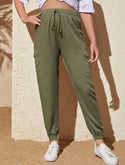 Maternity knit front flap pocket tapered pants
