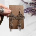 Celestial Mushroom crystal quartz dangle Earrings