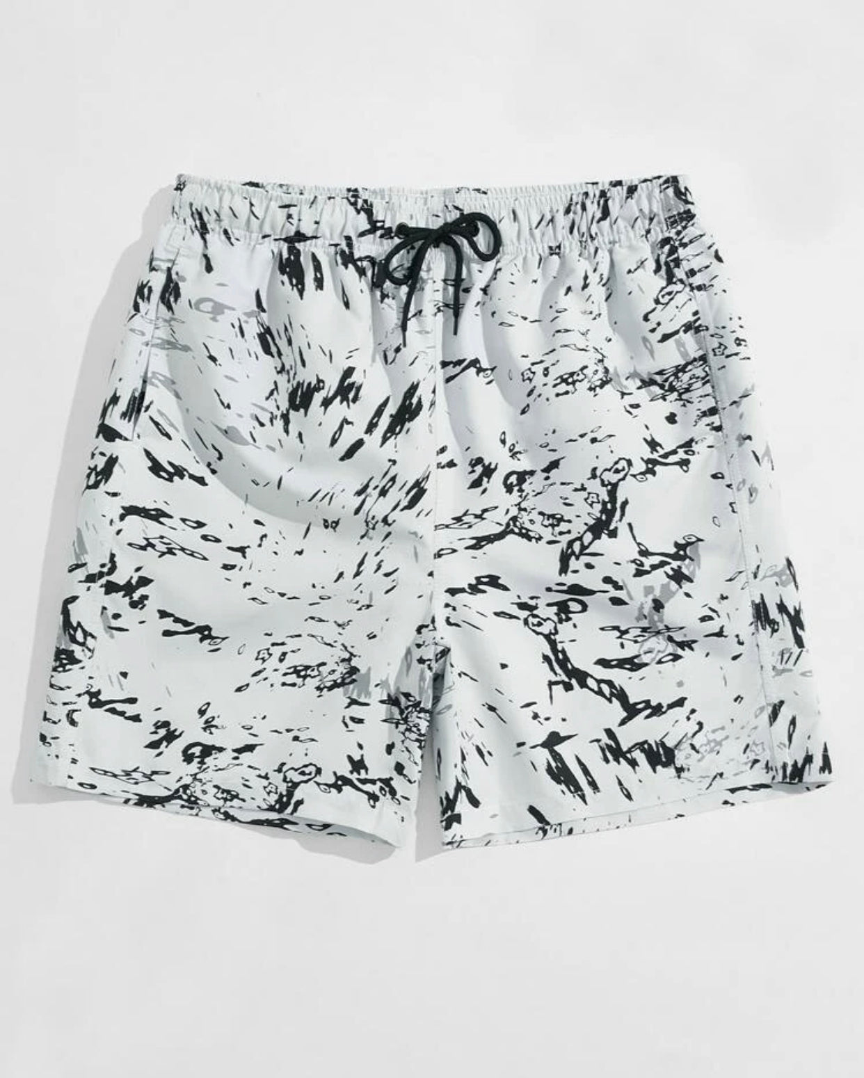 Men’s allover print drawstring waist swim trunks