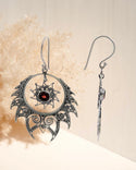 Vintage inspired Hollow Circle Metal  Spiral Rhinestone dangle earrings