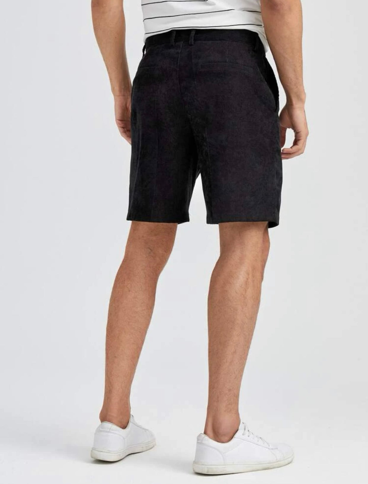 Men solid corduroy bermuda shorts