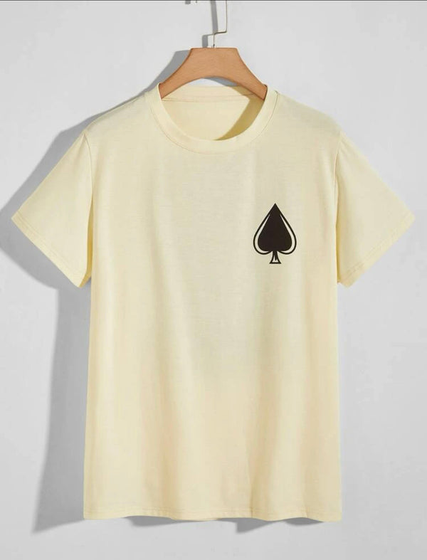 Men’s poker print crew neck tee